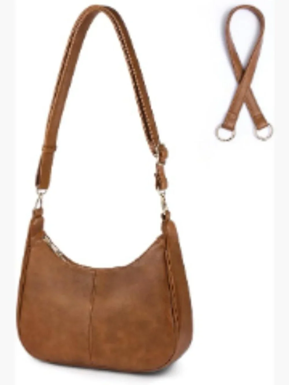 Hobo Bag Women Vegan Leather Shoulder Crossbody 2 Straps